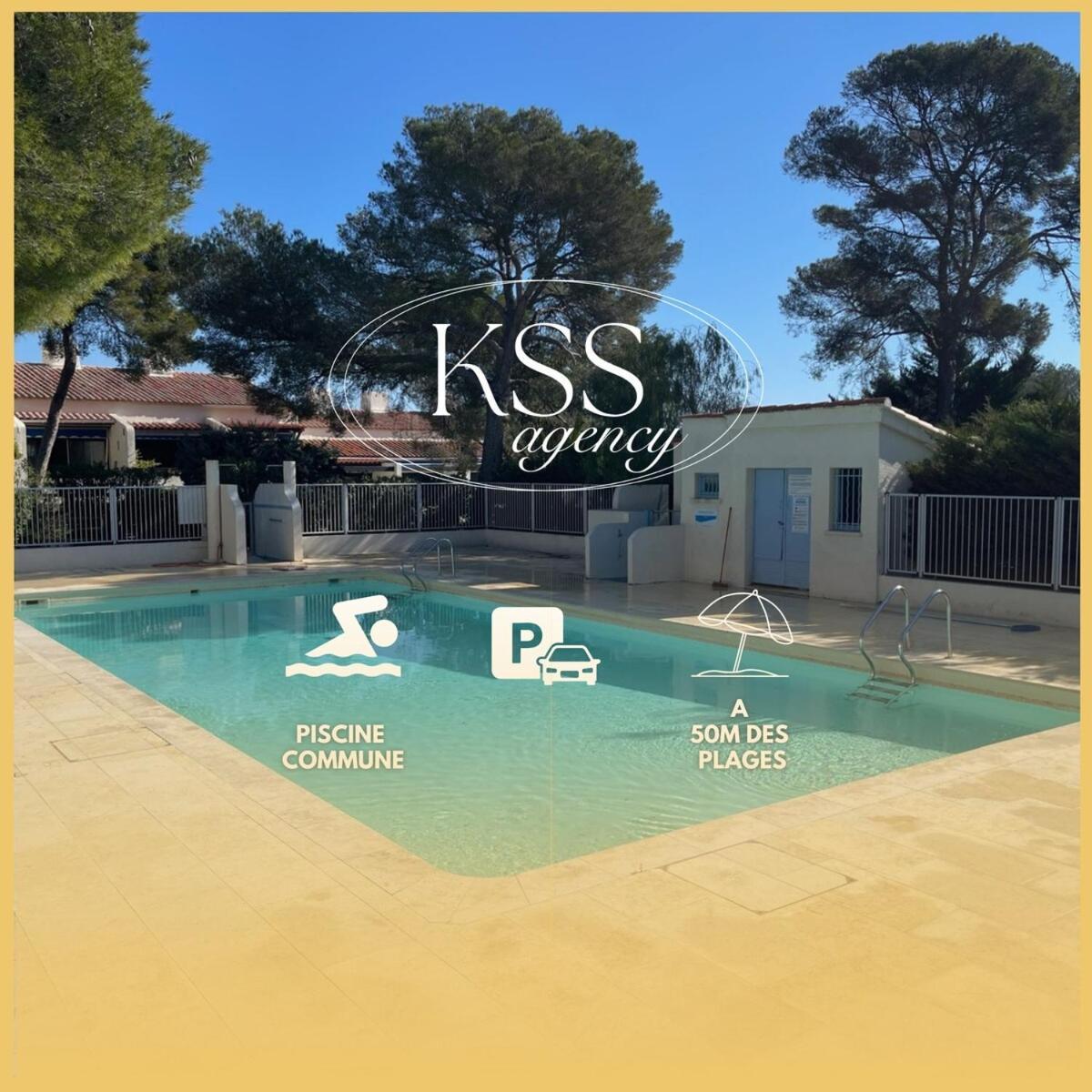 24m2 - Parking - Clim - Piscine - 50m Apartment
